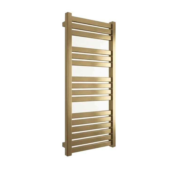 500mm (w) x 1200mm (h) Fortis Brushed Brass Designer Towel Rail