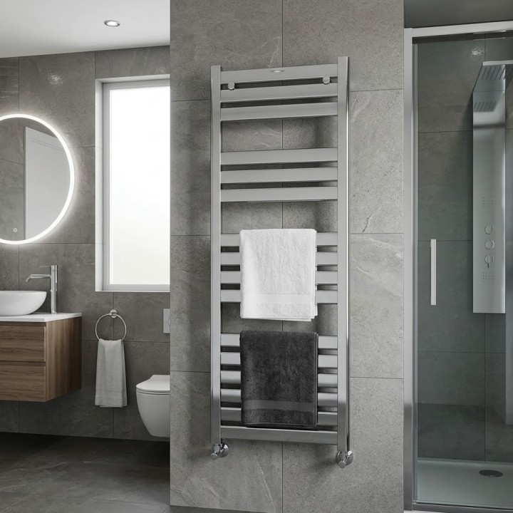 500mm (w) x 1200mm (h) Fortis Chrome Designer Towel Rail