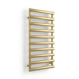 500mm (w) x 1140mm (h) Verus Brushed Brass Designer Towel Rail