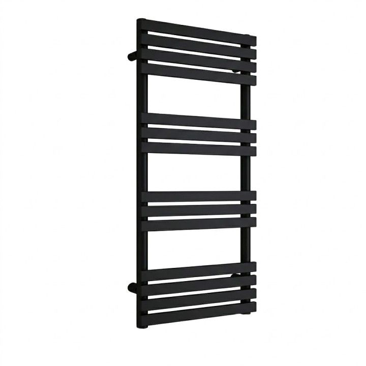 500mm (w) x 1200mm (h) Clarus Matt Black Designer Towel Rail