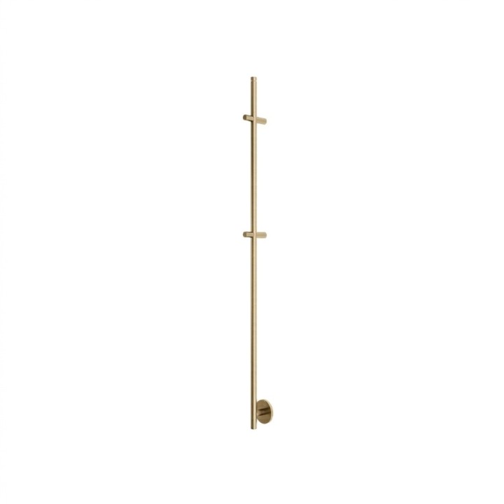 97mm (w) x 1200mm (h) Brushed Brass Dry Electric Thermostatic Coat / Robe Hanger (Manual Dial)