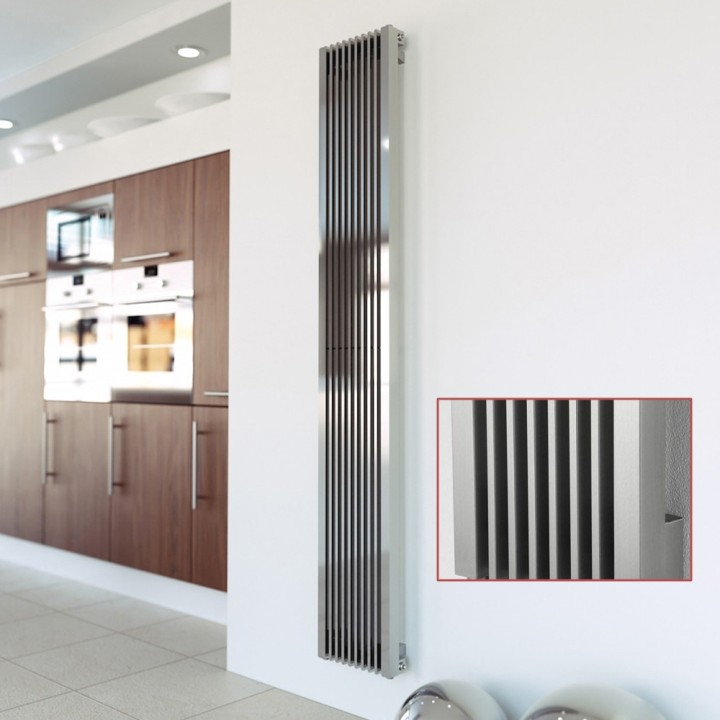 Aeon "Stria" Designer Brushed Stainless Steel Radiator