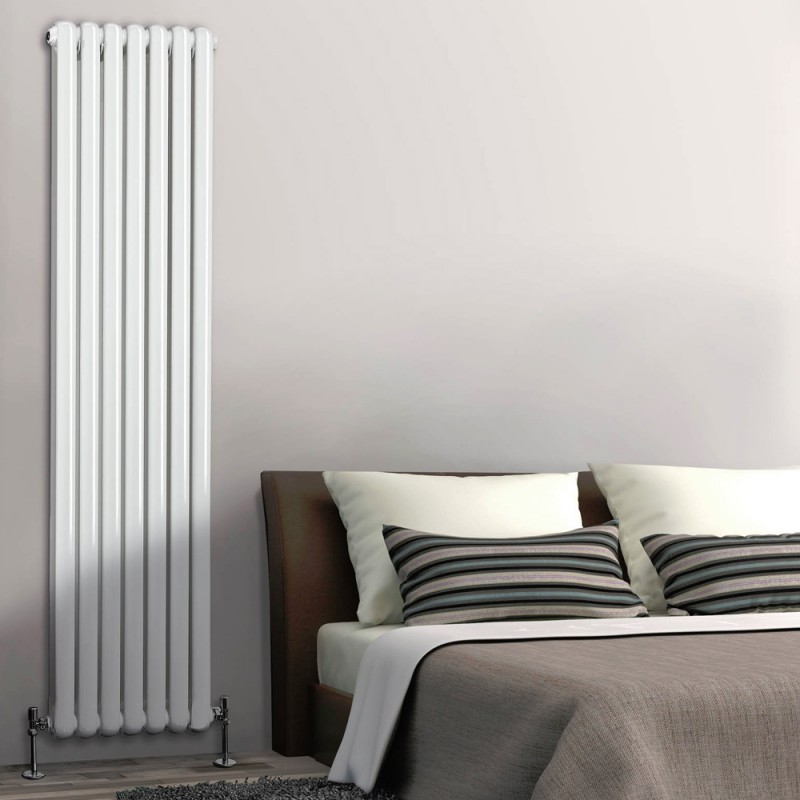 1800mm (h) x 318mm (w) Elias White Vertical Radiator 