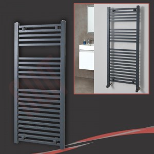 500mm (w) x 1200mm (h) "Atlas" Anthracite Designer Towel Rail