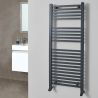 500mm (w) x 1200mm (h)Electric "Atlas" Anthracite Heated Towel Rail (Single Heat or Thermostatic Option)