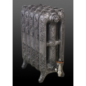 The "Charlestone" 570mm (H) 3 Column Traditional Victorian Cast Iron Radiator - Antiqued Pewter
