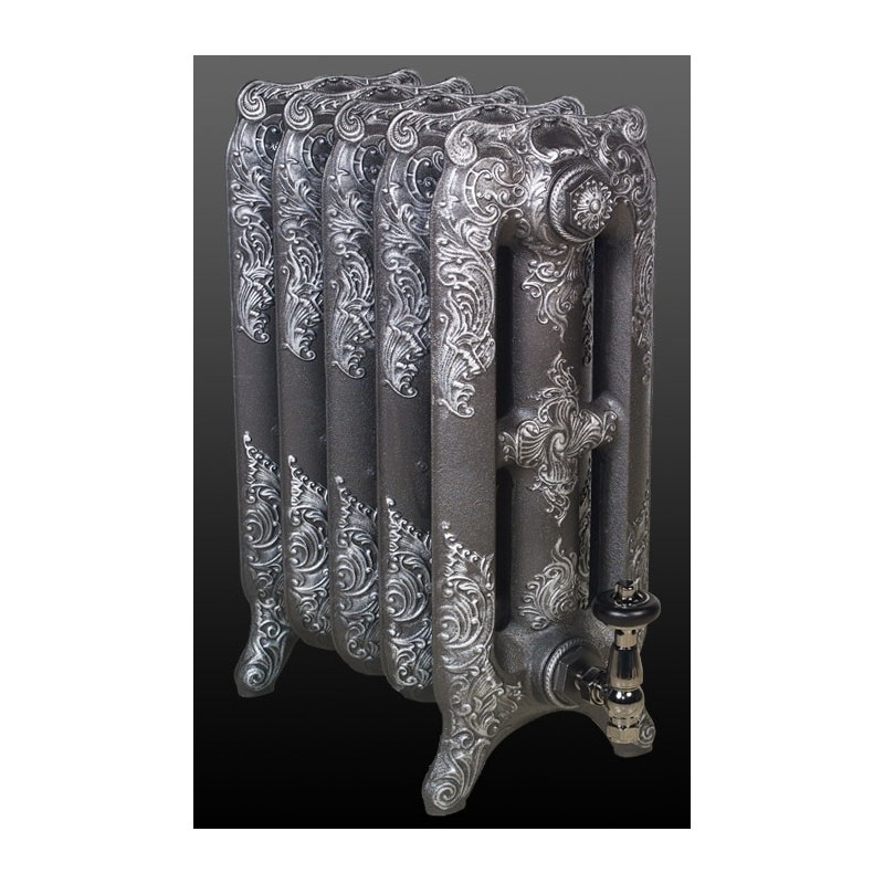 The "Charlestone" 570mm (H) 3 Column Traditional Victorian Cast Iron Radiator - Natural Cast with Pewter Highlight