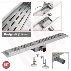 600mm to 1500mm "Rectangular" Stainless Steel Shower Wetroom Drainage Systems 