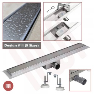 Design 11 - Stainless Steel "Rectangular" Wetroom Drainage System - 5 Sizes (600mm to 1500mm)
