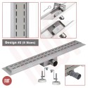 Design 2 - Stainless Steel "Rectangular" Wetroom Drainage System - 5 Sizes (600mm to 1500mm)