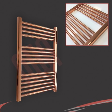 600mm (w)  x 800mm (h) "Straight Copper" Designer Towel Rail