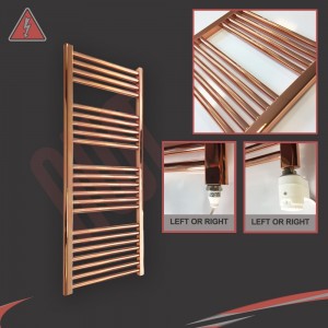 400mm (w)  x 1200mm (h) Electric "Copper" Towel Rail (Single Heat or Thermostatic Option)