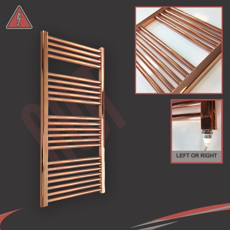 500mm (w)  x 1200mm (h) Electric "Copper" Towel Rail (Single Heat or Thermostatic Option)