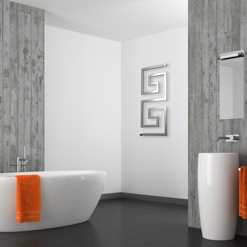 Aeon "G-type" 490mm(w) x 1200mm(h) Designer Polished Stainless Steel Radiator - Insitu