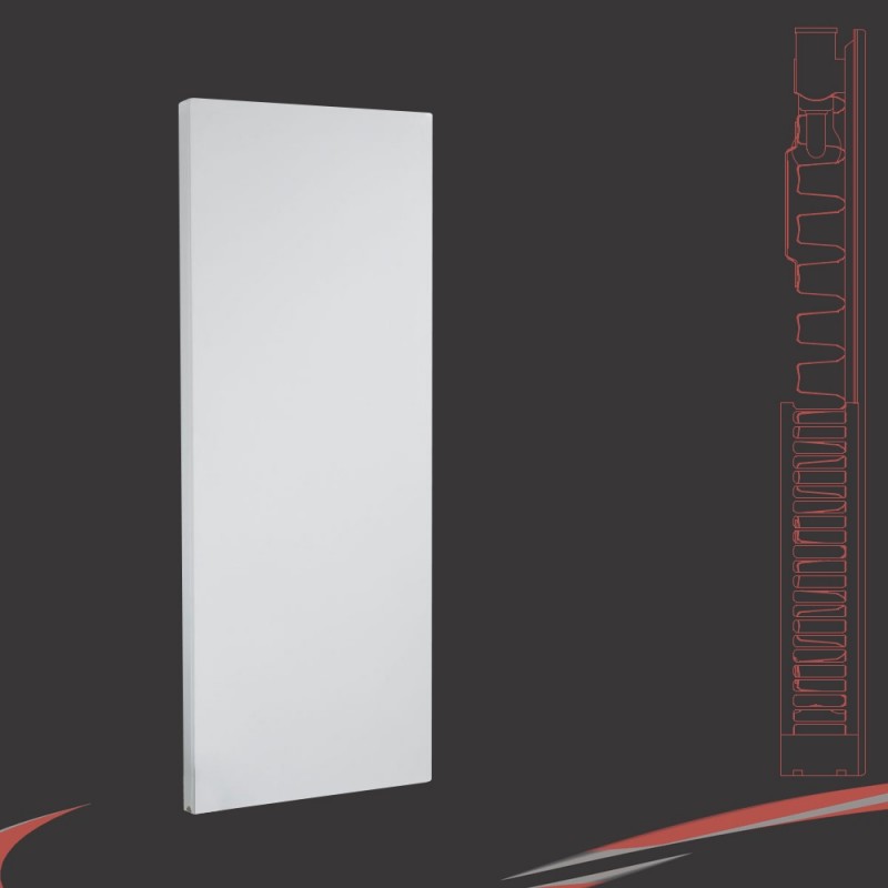 Ultraheat "Planal" Flat Panel Vertical White Radiator (35 Sizes - Single Panel, Single Convector)