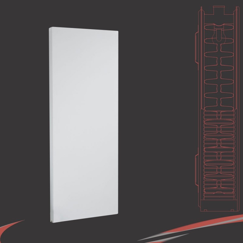 Ultraheat "Planal" Flat Panel Vertical White Radiator (27 Sizes - Double Panel, Double Convector)