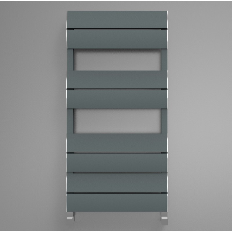 500mm (w) x 1000mm (h) "Wave" Anthracite Single Aluminium Towel Rail (8 Extrusions)