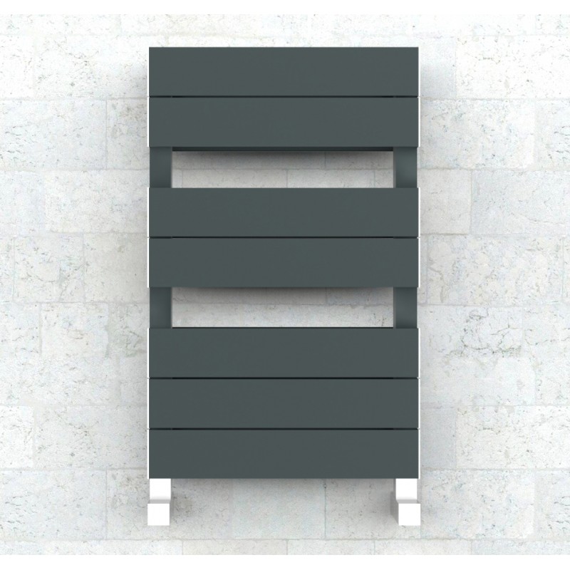 500mm (w) x 800mm (h) "Flow" Anthracite Double Aluminium Towel Rail (14 Extrusions)