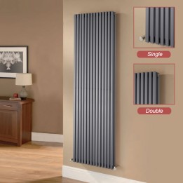 Ultraheat "Klon" Designer Anthracite Single & Double, D-Profile Vertical Radiators