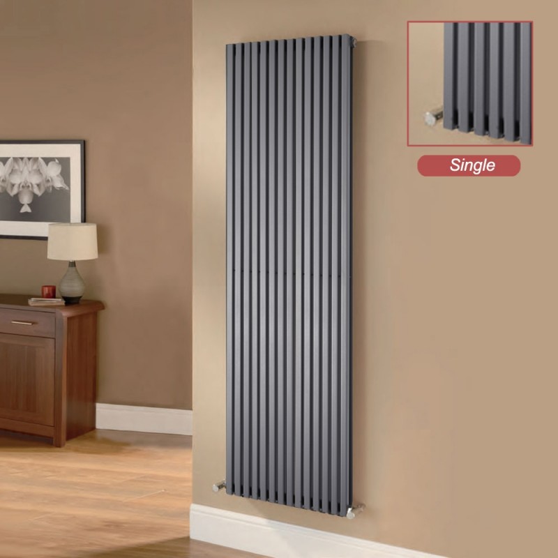 Ultraheat "Klon" Designer Anthracite Single & Double, D-Profile Vertical Radiators