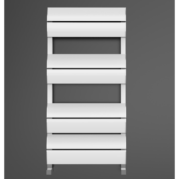 500mm (w) x 1000mm (h) Electric "Wave" White Single Aluminium Towel Rail (Single Heat or Thermostatic Option)