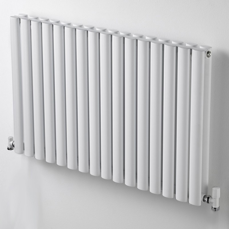 Ultraheat "Sofi" White Double Oval Tube Horizontal Radiators (11 Sizes)