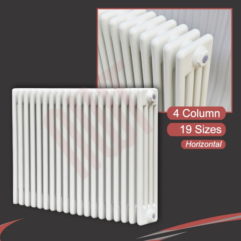 "Korona" 4 Column White Horizontal Radiators (14 Sizes)