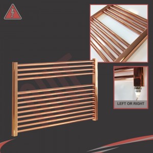 900mm (w) x 600mm (h) Electric "Straight Copper" Towel Rail (Single Heat or Thermostatic Option)