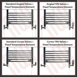 Single Heat Electric Chrome Dual Fuel T-Piece Kits (100W to 800W Elements) Standard or Thermostatic Valves