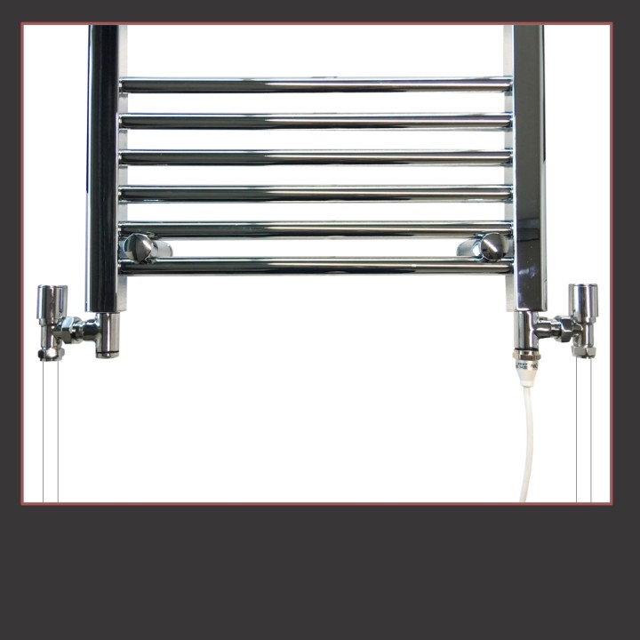 Single Heat Electric Chrome Dual Fuel T-Piece Kits (100W to 800W Elements) Standard or Thermostatic Valves