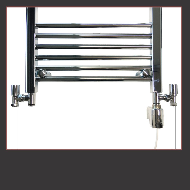 Thermostatic Electric Chrome Dual Fuel T-Piece Kits (100W to 600W Thermostatic Elements) Standard or Thermostatic Valves