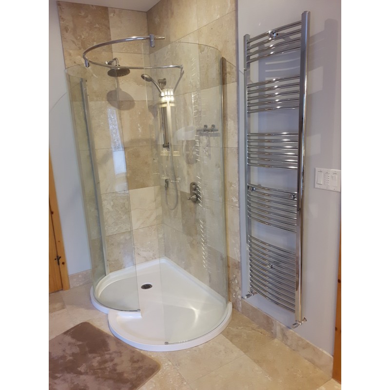 500mm  x 1800mm Curved Chrome Towel Rail