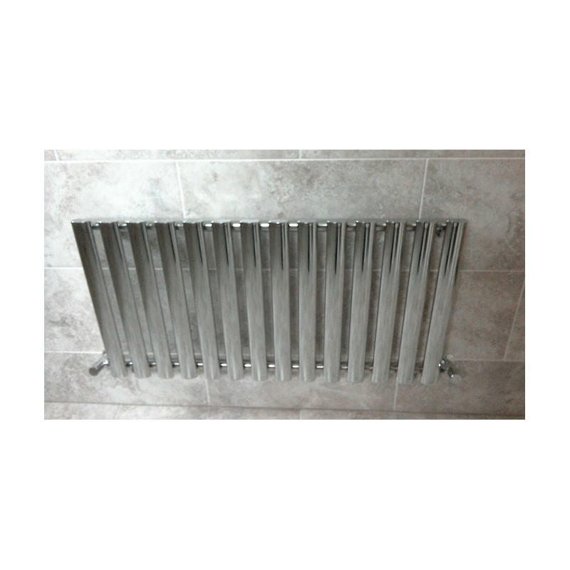 960mm (w) x 500mm (h) Brecon Chrome Oval Tube Horizontal Radiator