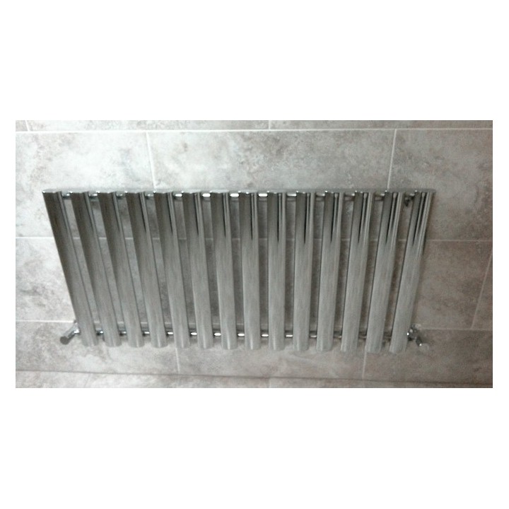 960mm (w) x 500mm (h) Brecon Chrome Oval Tube Horizontal Radiator