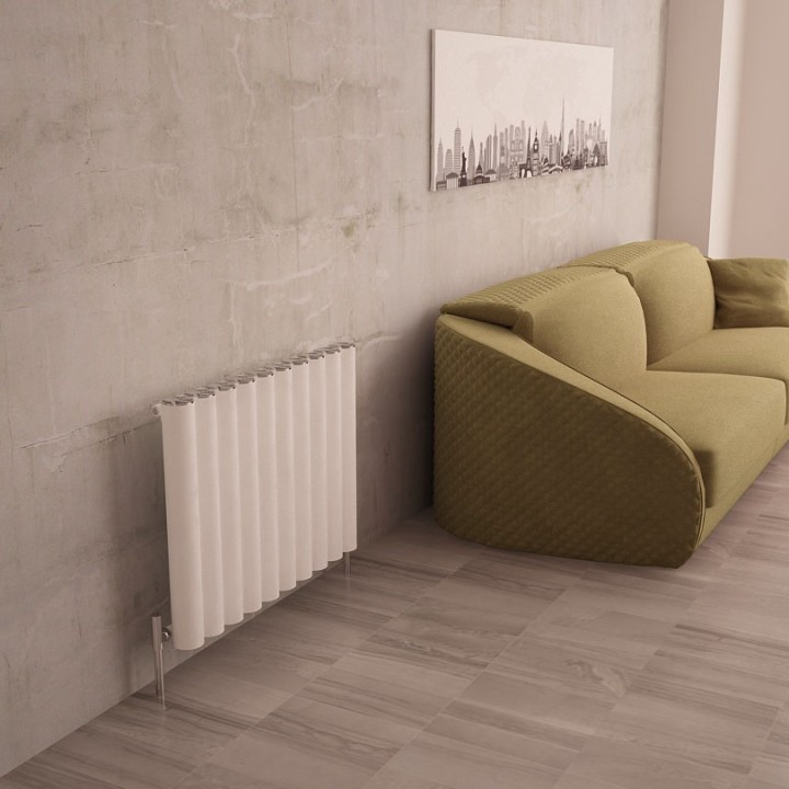 Carisa "Otto" White Aluminium Designer Horizontal Radiators (2 Sizes)