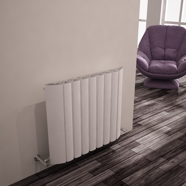 Carisa "Gaia" White Aluminium Designer Horizontal Radiators (3 Sizes)