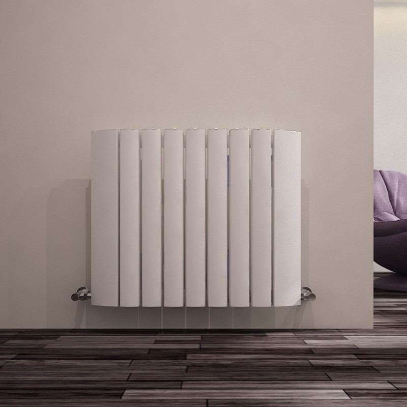 Carisa "Gaia" White Aluminium Designer Horizontal Radiators (3 Sizes)