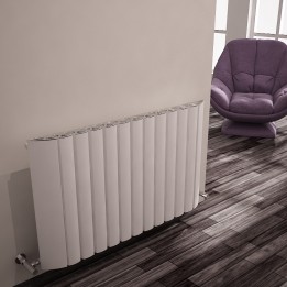 Carisa "Gaia" White Aluminium Designer Horizontal Radiators (3 Sizes)