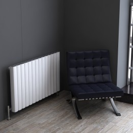 Carisa "Vesta" White Aluminium Designer Horizontal Radiators (3 Sizes)