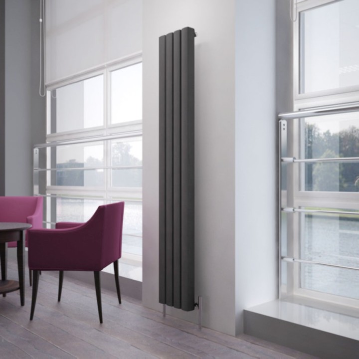Carisa "Vesta" Metallic Grey Aluminium Designer Radiators (6 Sizes)
