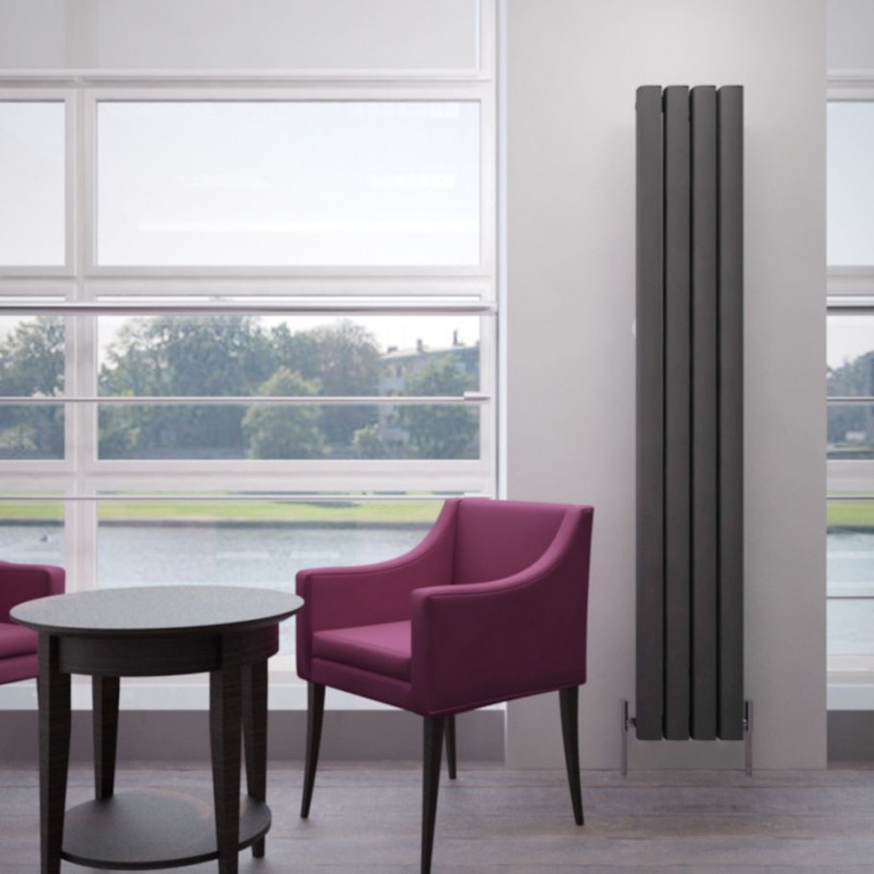 Carisa "Vesta" Metallic Grey Aluminium Designer Radiators (6 Sizes)