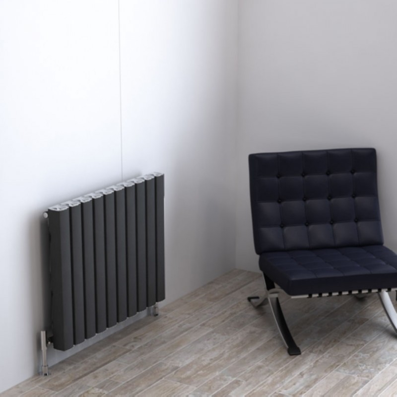 Carisa "Vesta" Metallic Grey Aluminium Designer Horizontal Radiators (3 Sizes)