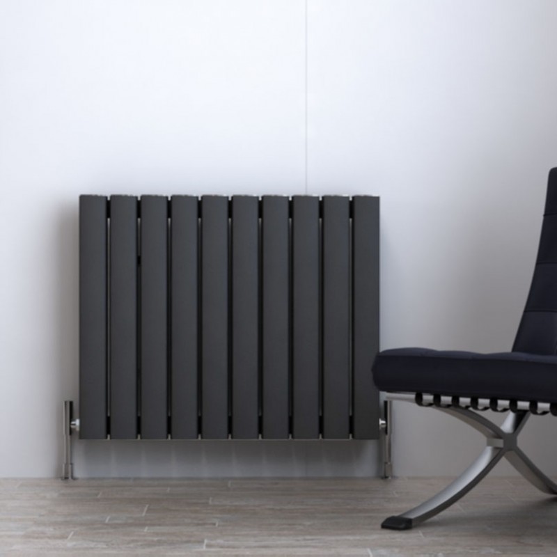 Carisa "Vesta" Metallic Grey Aluminium Designer Horizontal Radiators (3 Sizes)