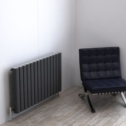 Carisa "Vesta" Metallic Grey Aluminium Designer Horizontal Radiators (3 Sizes)