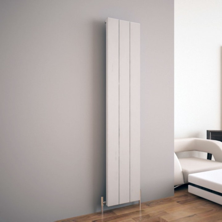 Carisa "Elvino" White Aluminium Flat Panel Designer Radiators (5 Sizes)