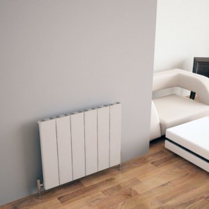 Carisa "Elvino" White Aluminium Flat Panel Horizontal Designer Radiators (3 Sizes)