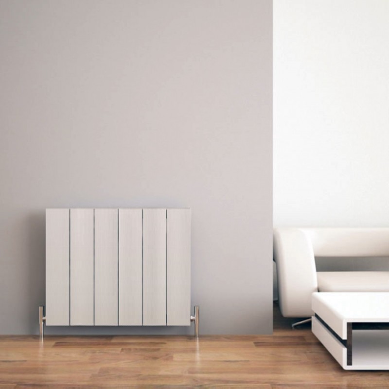 Carisa "Elvino" White Aluminium Flat Panel Horizontal Designer Radiators (3 Sizes)