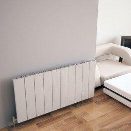 Carisa "Elvino" White Aluminium Flat Panel Horizontal Designer Radiators (3 Sizes)
