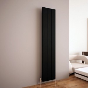 Carisa "Elvino" Black Aluminium Flat Panel Vertical Designer Radiators (2 Sizes)