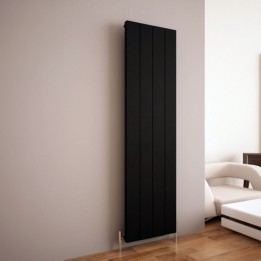 Carisa "Elvino" Black Aluminium Flat Panel Vertical Designer Radiators (2 Sizes)